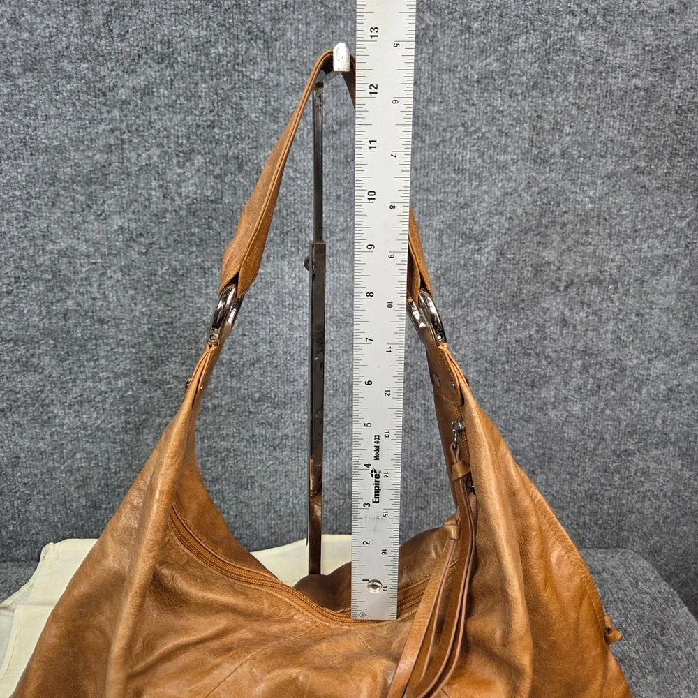 HOBO INTERNATIONAL Paulette Cognac Leather Slouchy Shoulder Handbag Purse Y2k